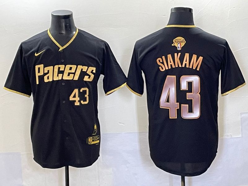 Men 2025 Indiana Pacers #43 Siakam Black Joint Name NBA Jersey style 3